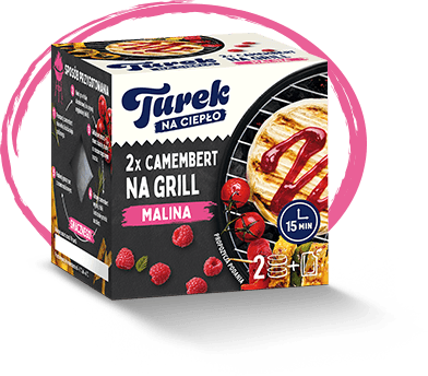 Turek Camembert na grill z sosem malinowym